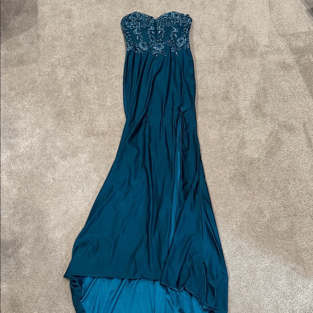 Gorgeous Peacock Green Prom Dress